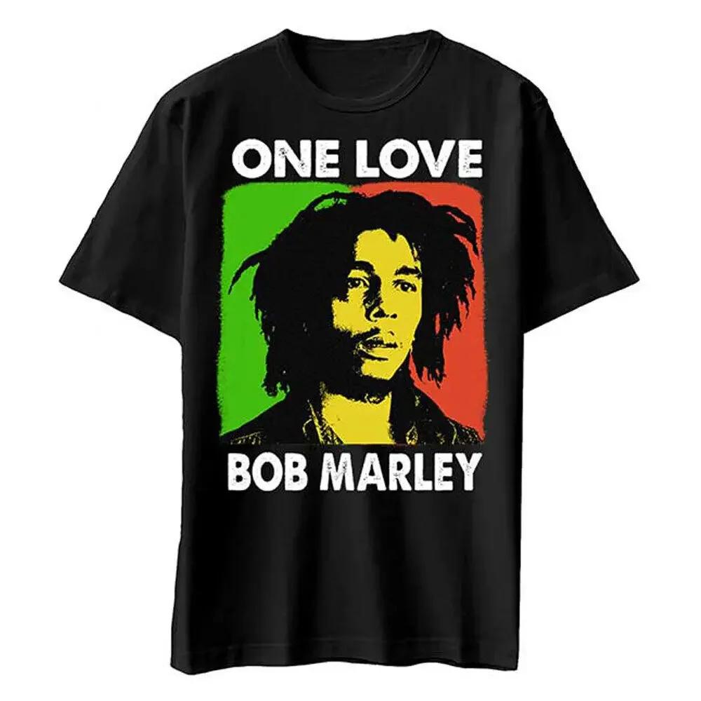 Мужская футболка Bob Marley One Love приталенного кроя XX-Large Черная