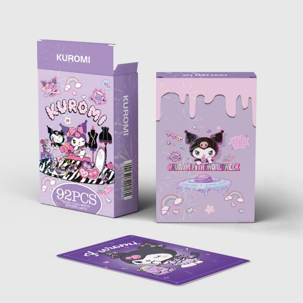 Товары для фотокарточек Sanrio LOMO Иллюстрация Фотокарточка 60 шт. + Мини-наклейка 32 шт., Куроми, 1 шт.