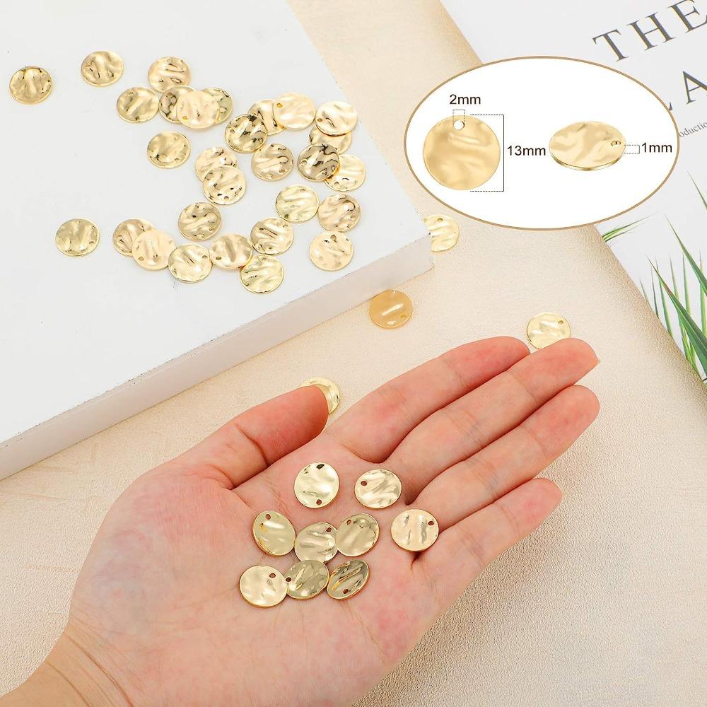 100 шт. золотая монета золотые подвески круглые плоские штампованные пустые подвески ожерелье подвески золотой браслет