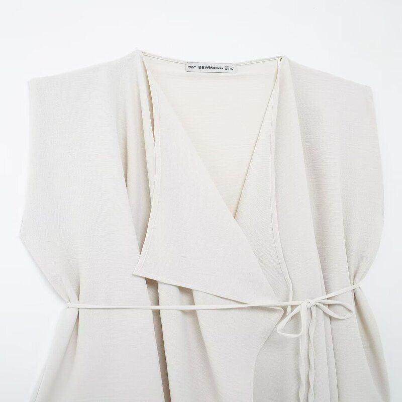 Fashion Style 2024 Autumn New Women's Clothing Stylish White Gentle Elegant Fitted Waist Vest 0264634