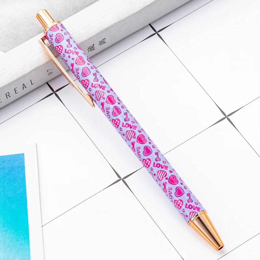1 шт., шариковая ручка, креативная разноцветная ручка Love Pen, металлические канцелярские принадлежности, школьные канцелярские принадлежности