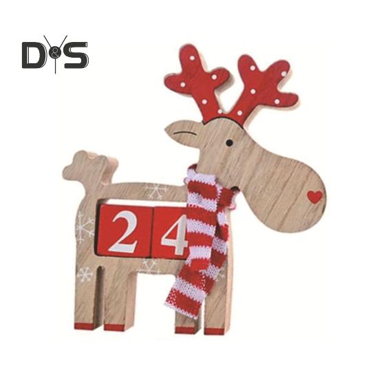 Рождественский Адвент-календарь с подвижным цифровым блоком Санта-Клаус, лось, снеговик, календарь обратного отсчета, рождественская табличка, настольное украшение, орнамент