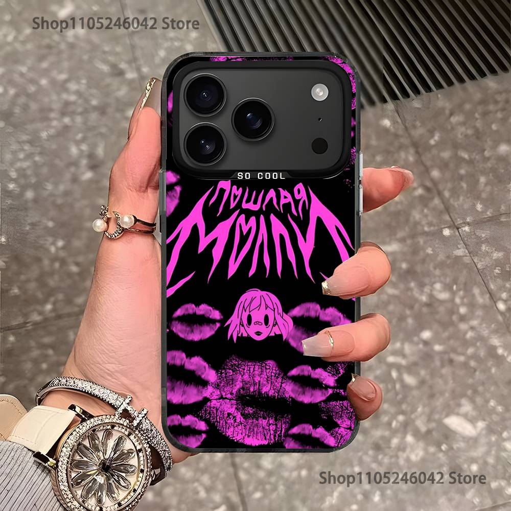 P-Пошлая M-Молли Ремешок Для Черного Конфетного Матового Чехла iPhone 17,16,15,14,13,12,11,Pro,MAX,Plus