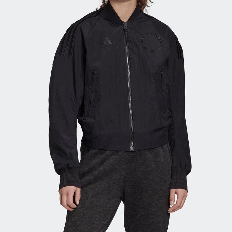 (WMNS) adidas Vrct Jk Woven Stitching Jacket Coat Black Women's FK0975