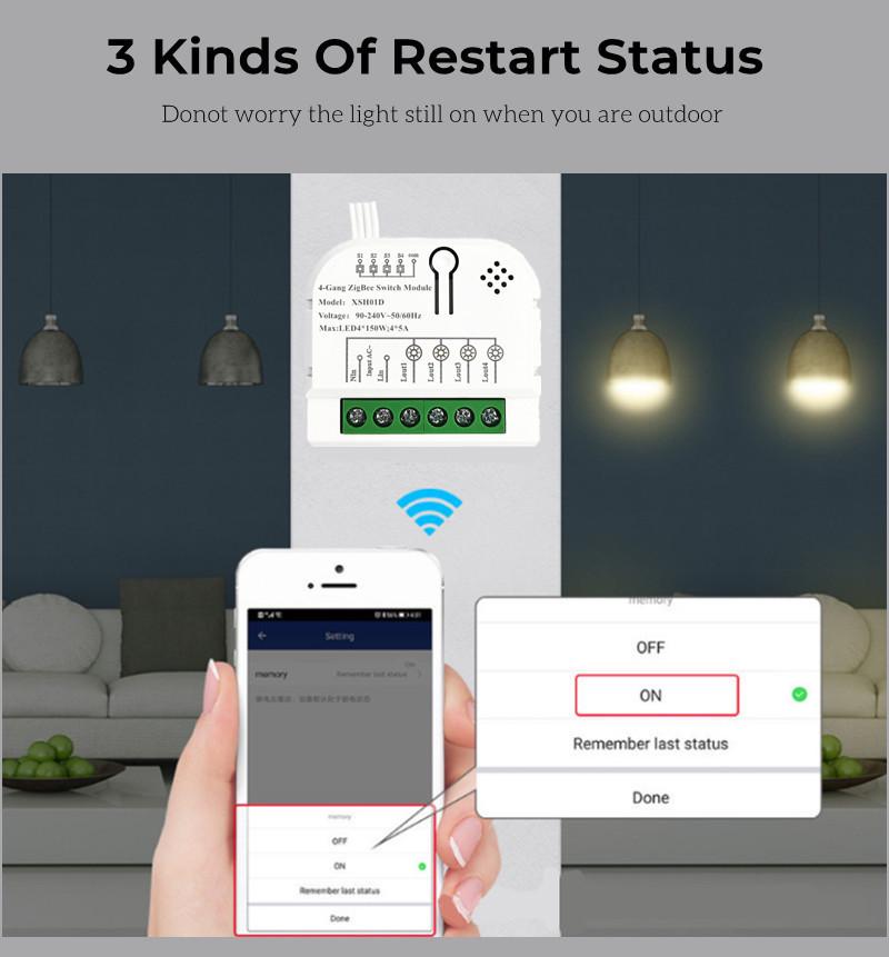 Tuya Мини Zigbee Умный 4-канальный модуль автоматического выключателя, совместимый с Alexa