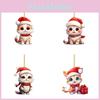 Christmas Cat Car Decor Acrylic Plane Hanging Ornament For Travel Holiday