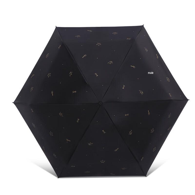 Heaven Umbrella Compact Black Five-fold Sun/Rain Umbrella