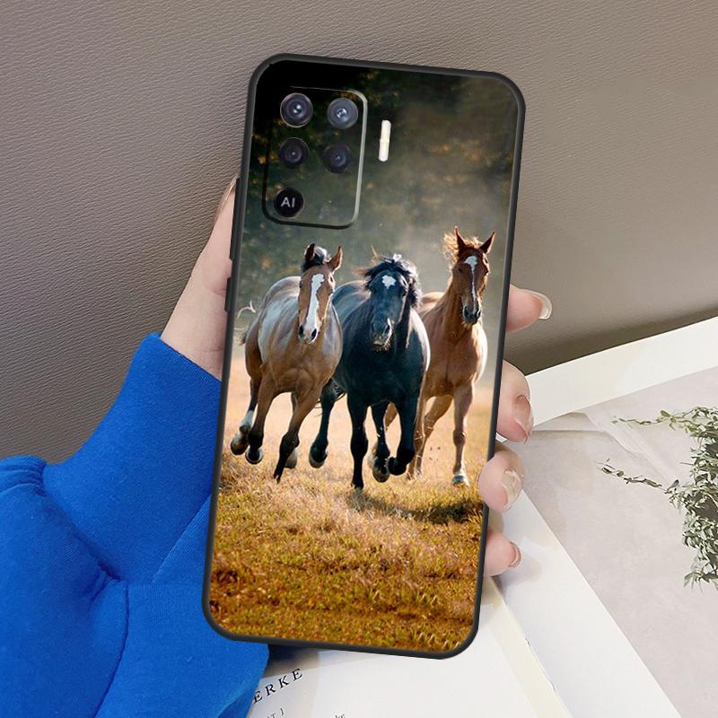 Чехол для бега с лошадьми для OPPO A15 A16 A3S A5S A52 A72 A94 A74 A54 A83 A91 A93 A31 A5 A9 2020 A53 S чехол