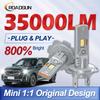 2 шт. roadsun H1 H7 H11 9005 9006 H4 Суперяркая светодиодная автомобильная лампа Белая 6000K Легко установить Чип 3570 CSP Ближний дальний свет для автомобиля