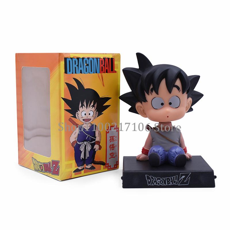 Аниме Dragon Ball Z Сон Гоку Криллин Кукла с качающейся головой ПВХ Фигурка Действия Подставка для Телефона Украшение для Автомобиля Модель Фигурки Игрушка Подарки