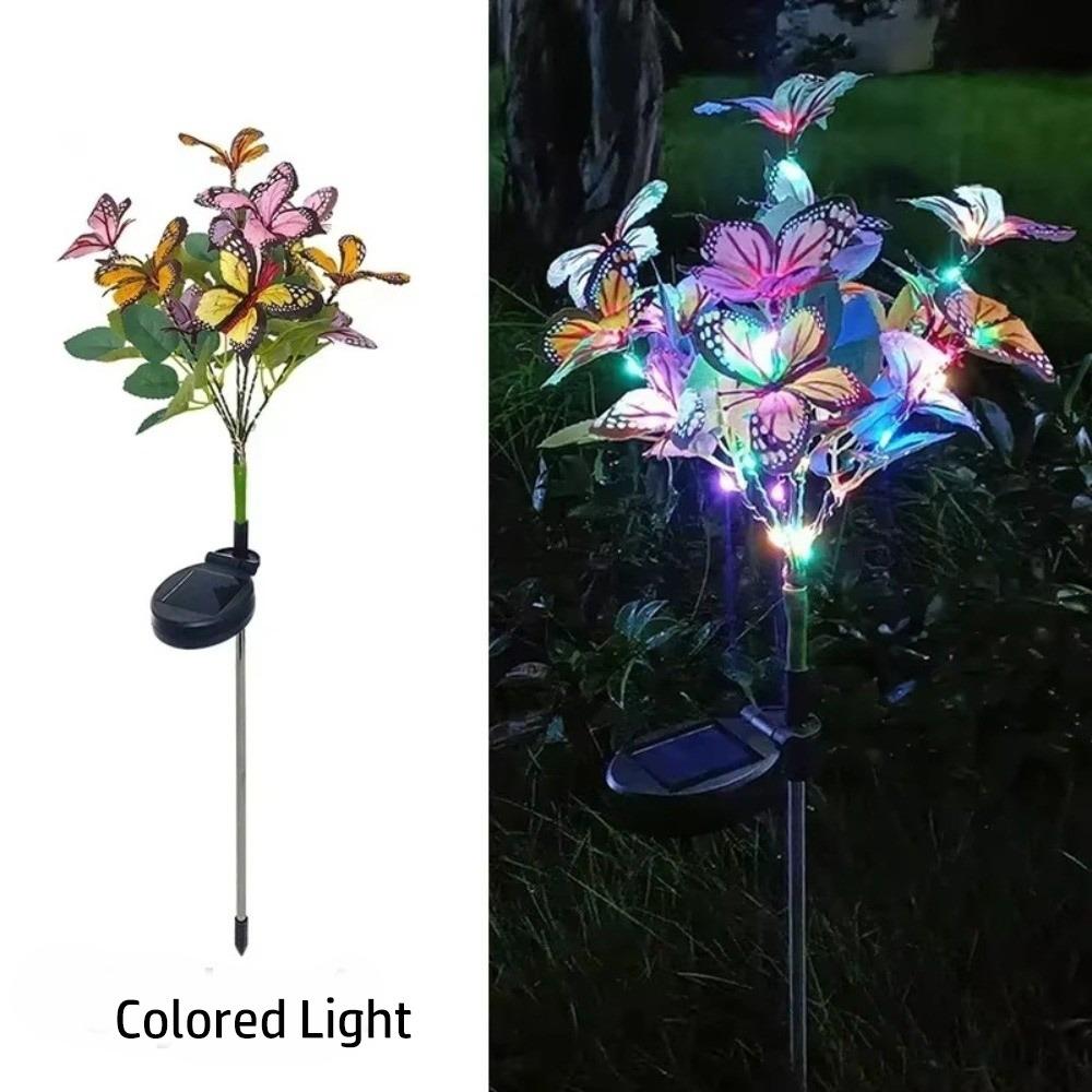 Водонепроницаемый светодиодный светильник в виде дерева с бабочками на солнечной батарее, гирлянды, новое ландшафтное освещение, дом, сад