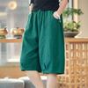 Shorts Women Summer Cotton Solid Color Vintage Loose Large Size Casual Pants Hemp Shorts