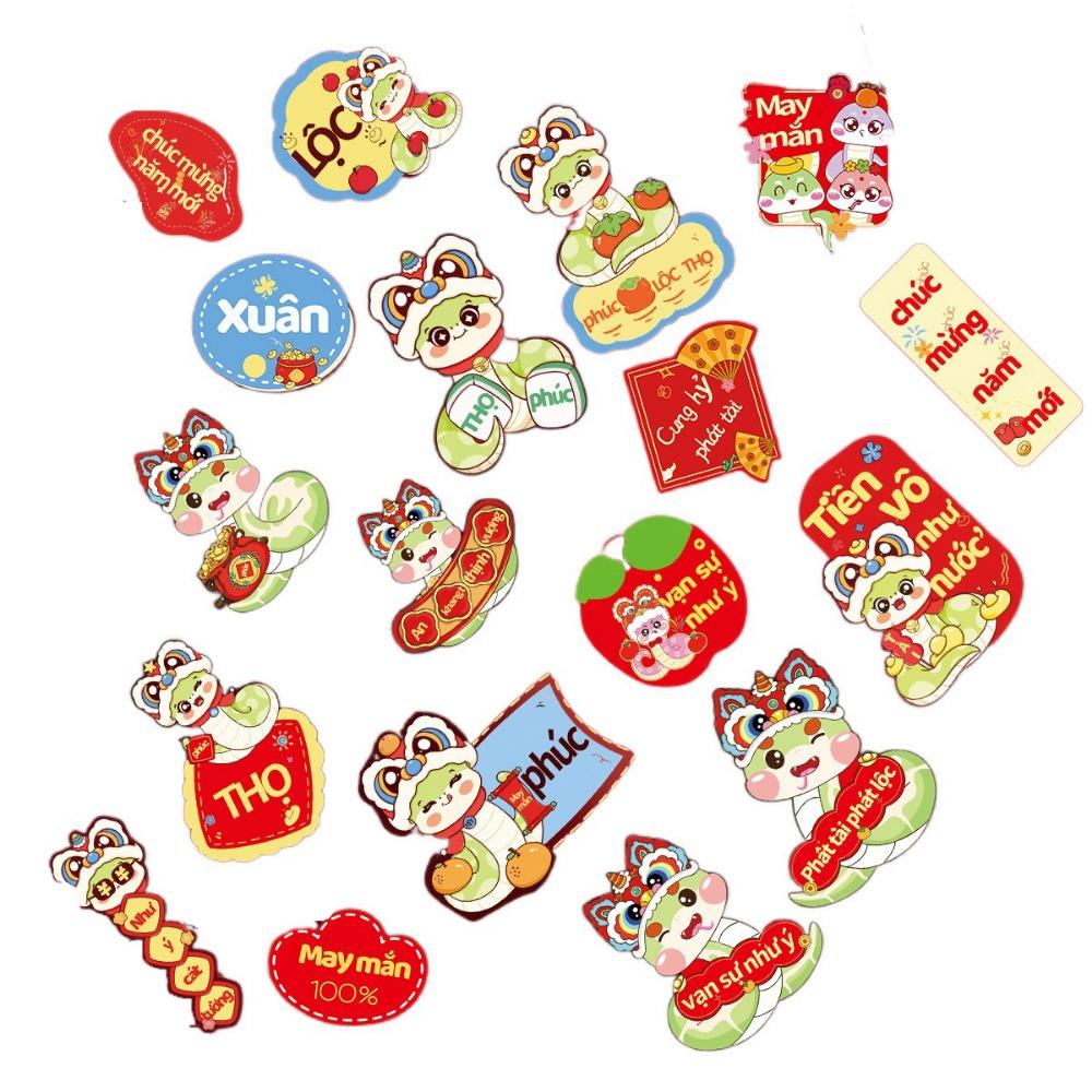 18Pcs Hot Stamped Bonsai Tree Pendant Chinese Traditional Snake Year Hanging Card  New Year