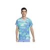 Dri-Fit Повседневная Круглая горловина Быстросохнущая футболка с коротким рукавом Мужские топы Glacier-Blue FQ2109-474