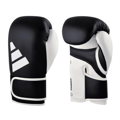 Adidas Speed 165 Боксерские перчатки WAKO Certified adidas для спарринга по боксу и кикбоксингу, натуральная кожа, черные, (12 унций, Белый)