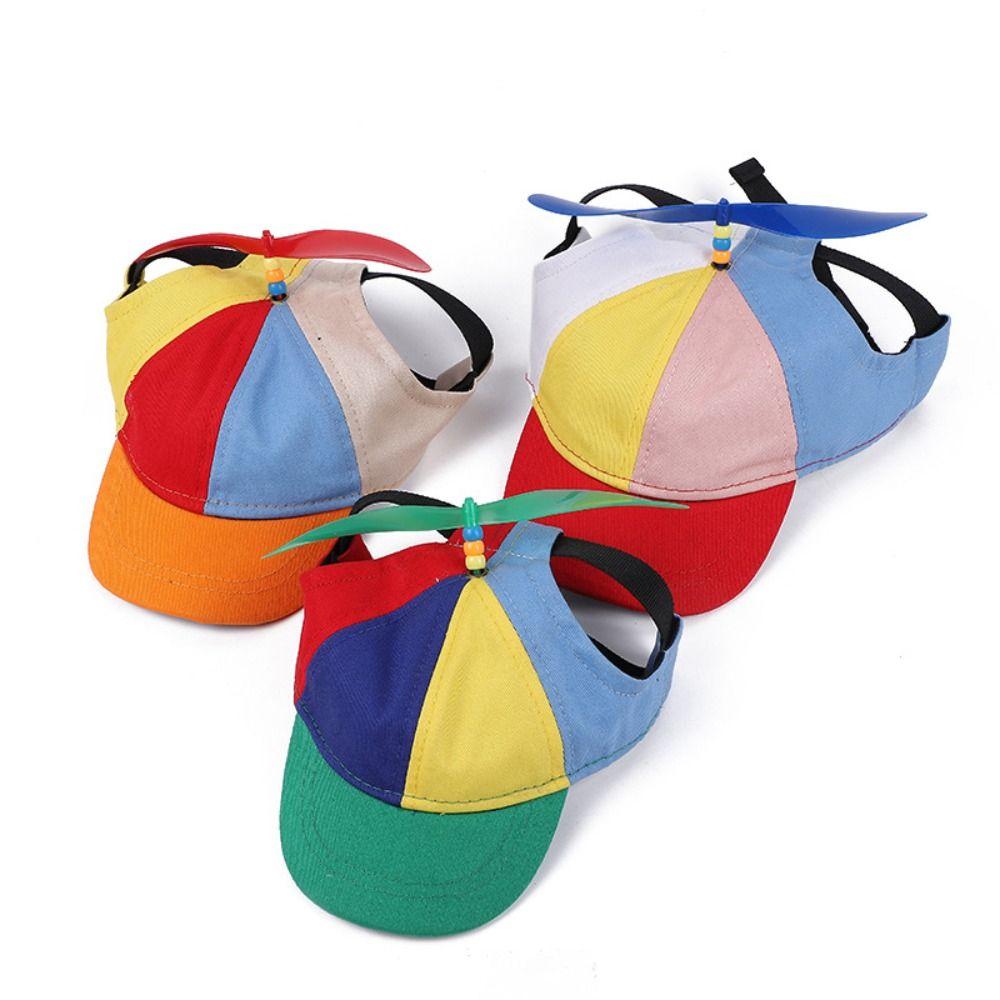 Funny Dog Propeller Hat Rainbow Dog Sun Hat Puppy Baseball Cap Small Medium Large Dogs Cat