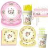 Spring Tea Party Theme Party Supplies Birthday Decoration Tea Party Party Arrangement Tableware Knives Forks Spoons