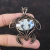 Blue Scheelite Pendant Copper Wire Wrapped Pendant Tortoise Pendant Handmade Gemstone Pendant Copper Wire Wrap Jewelry Special Occasion Gift