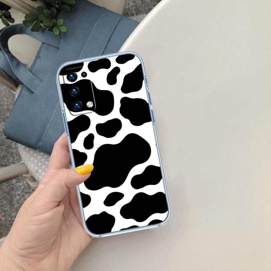 FM14 Cartoon Cow Soft Shell Transparent Phone Case for Motorola Moto G7 G8 G9 G84 G85 G73 G24 G15 Z2 Play Power Plus
