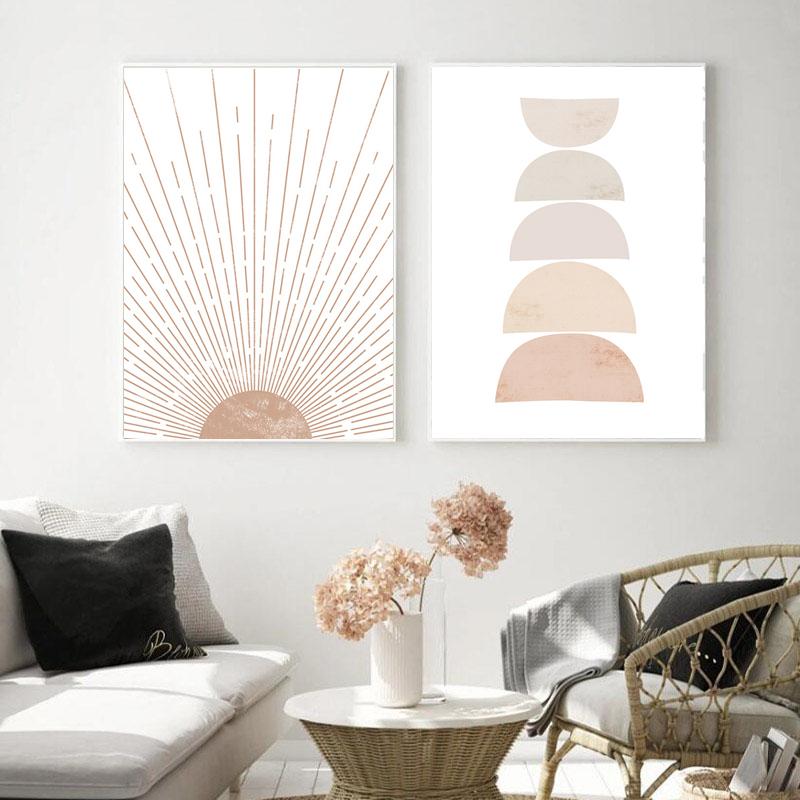 Картина на холсте в стиле бохо, настенные художественные картины, постеры, бежевый стиль, картина на холсте в стиле бохо, принты, интерьер гостиной, домашний декор