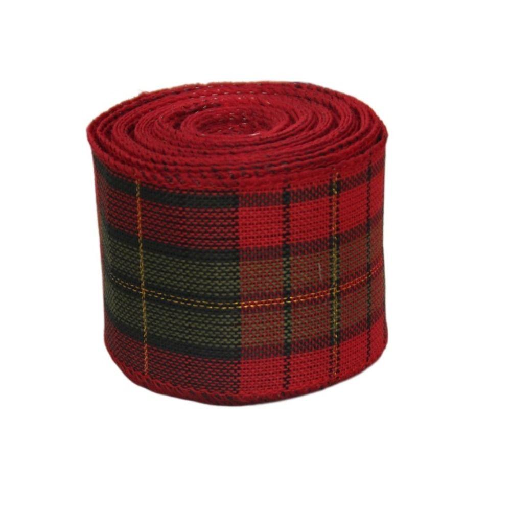 Red Black Lattice Linen Ribbon Imitation Linen Lattice Ribbon Christmas Plaid Ribbon Gift Wrapping