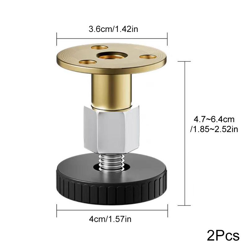 2pcs Feet Mat Cabinet Steel+Plastic Sofa Chair Leg Pad Table Floor Protector Screw-in Height Adjustable Bed Furniture