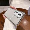Чехол для OPPO Reno11 Pro 5G с гальванизированной цветной рамкой, прозрачный чехол-бампер для телефона