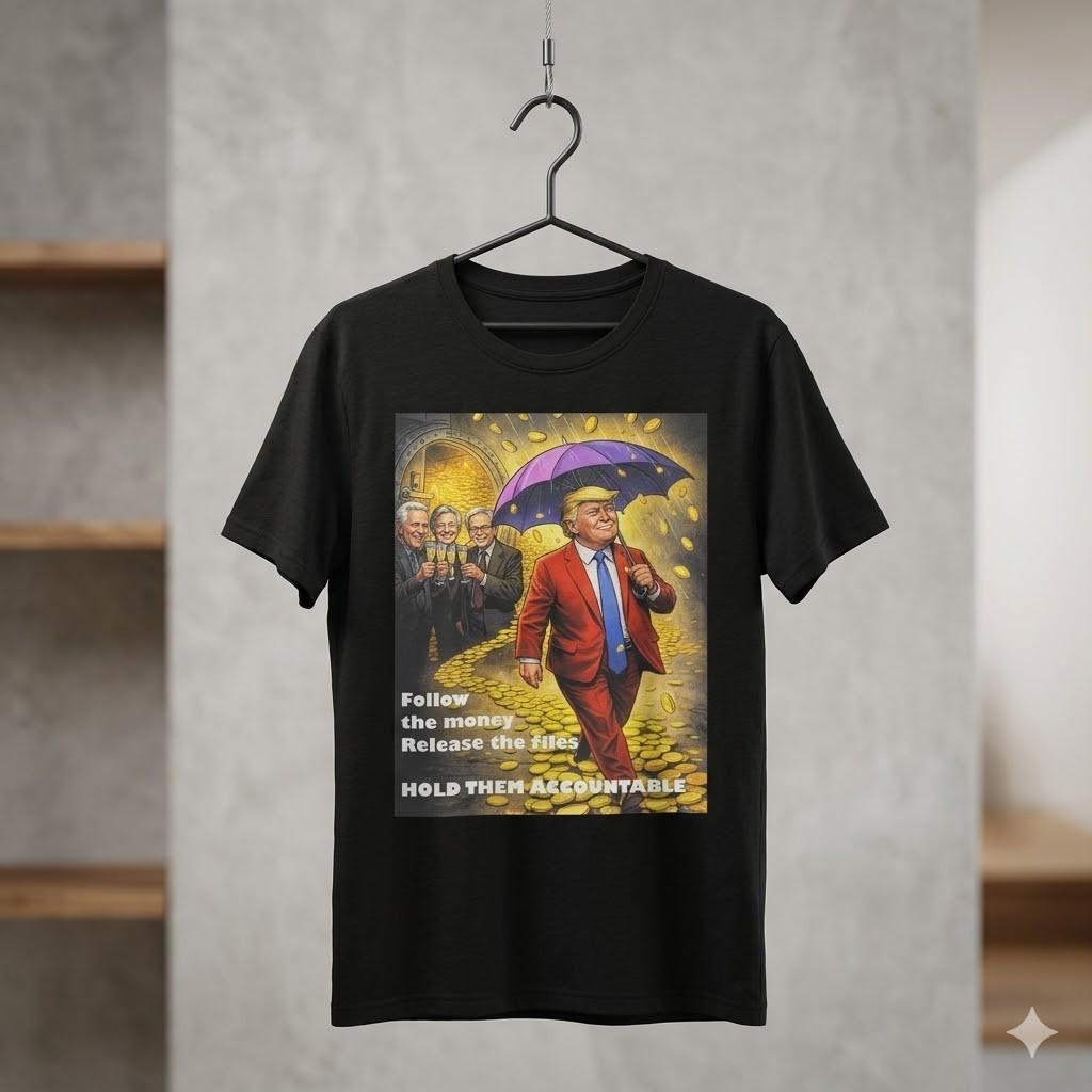 Unisex Graphic T-shirt Follow The Money Funny Political Satire T-Shirt Release Files - L034
