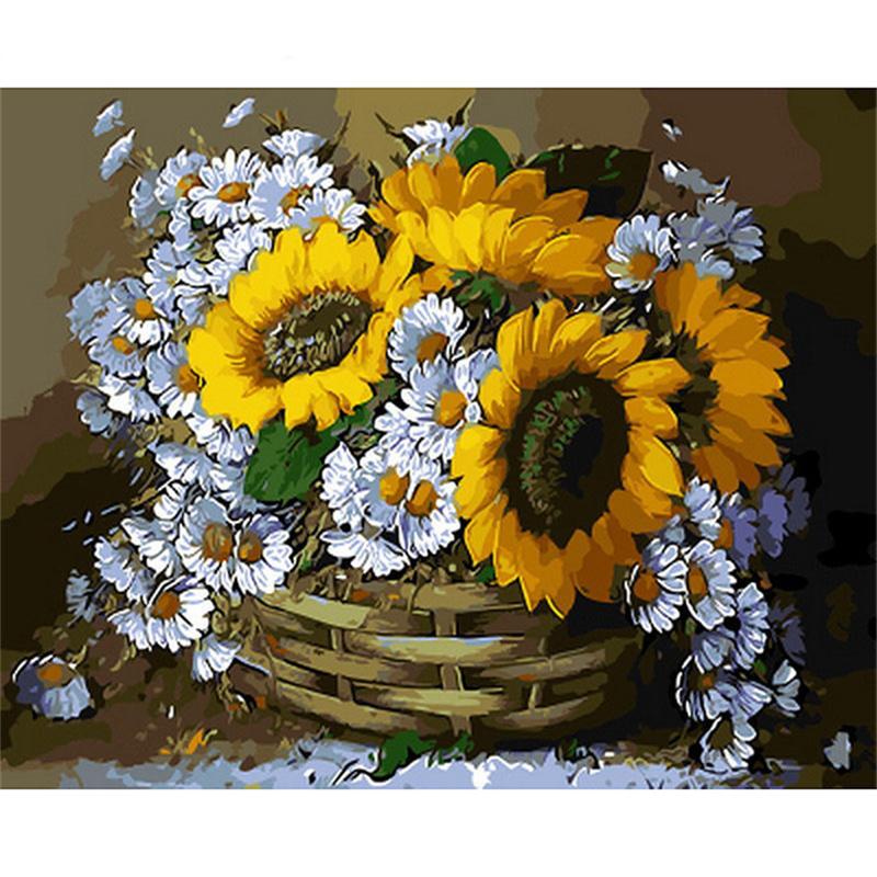 Diamond 5d Painting Diy Flowers In Oil Painting Diamond Embroidery Cross Stitch Kit Full Rhinestone Mosaic Home Decor