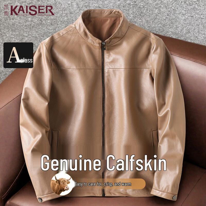 KAISER Men's Genuine Calfskin Leather Jacket