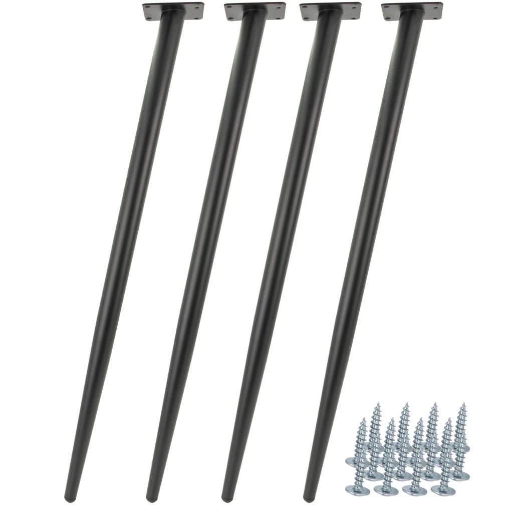 4 x Furniture leg, oblique pin, black, 70 cm