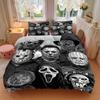 3pcs Horror Icons Duvet Cover Set, 1 Duvet Cover + 2 Pillowcases (No Insert), High-Definition Print, Home & Dorm Set yy251208027