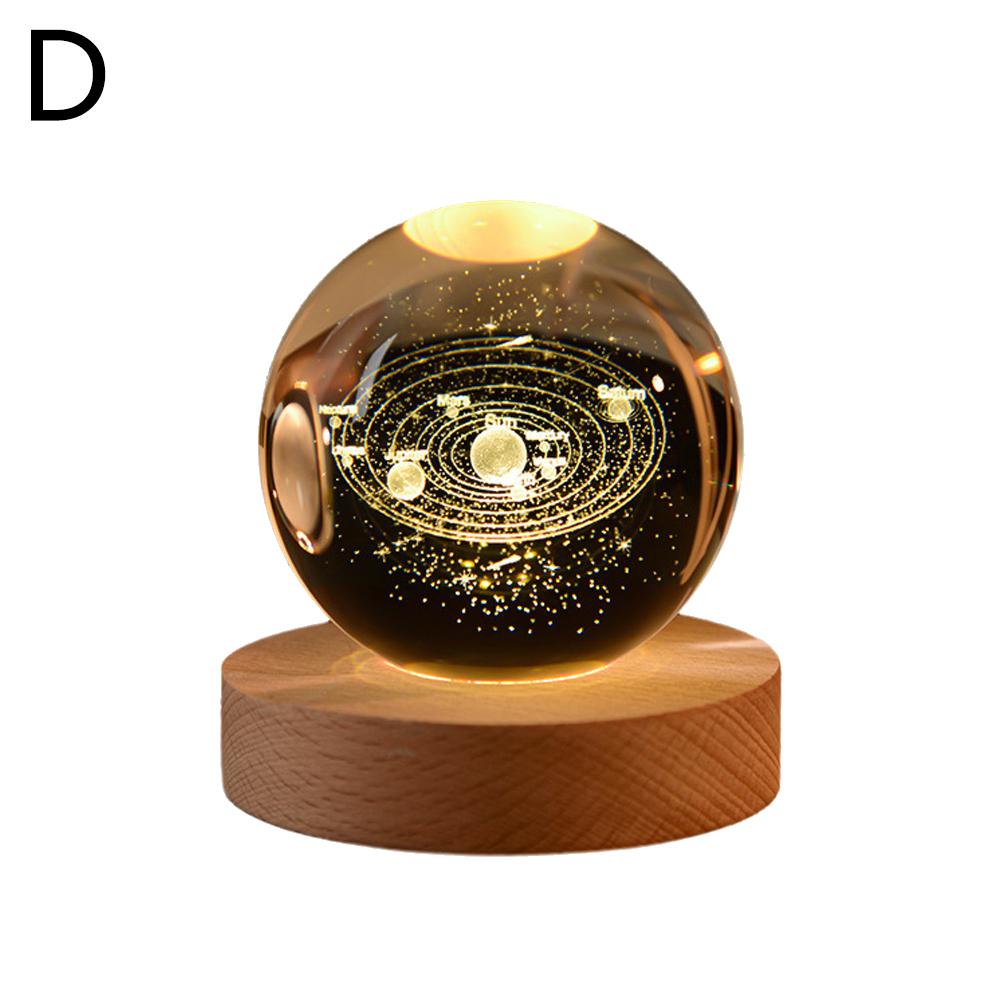6cm 3D Crystal Ball Decoration 2025 Astronomy Solar Glass Planets Home Astronaut System B C5E9