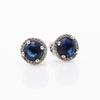 Классические серьги-гвоздики с синими бриллиантами - Элегантный европейский и американский стиль, подарок для женщин