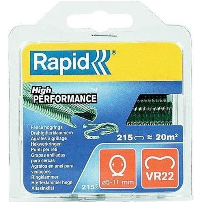 Agrafe à grillage VR22 Rapid Agraf - Plastifiées vertes - 215 agrafes