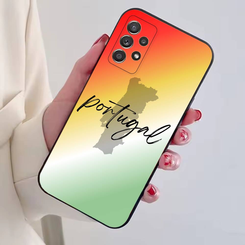 Чехол для телефона с флагом Португалии для фанатов футбола, для Samsung S25, S24, S21, S22, S23, S30, Ultra, S20, Plus, Fe, Мягкий силиконовый черный чехол