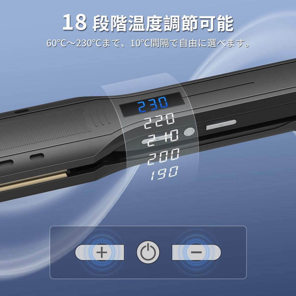 VAPAKA Straight Hair Iron Professional Технические характеристики 18 уровней регулировки температуры Прямой завиток 2-сторонний выпрямитель для волос Без боли Поворот на 360 градусов