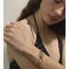 Yhpup Stainless Steel Natural Stone Fashion Chain Bracelet Bangle France PVD Gold Plated High Quality Summer Wrist Charm Jewelry