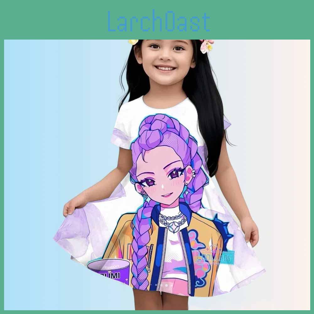 Kpop Hunter Girls 3d Devil Dress New Summer Linen Cute Casual Fashion Bestseller For Children