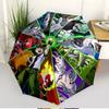 Ben 10 Cartoon Print Automatic Open Close Umbrella, Portable Foldable Umbrella, for Outdoor Commute Camping Trip, Ideal Birthday Gift