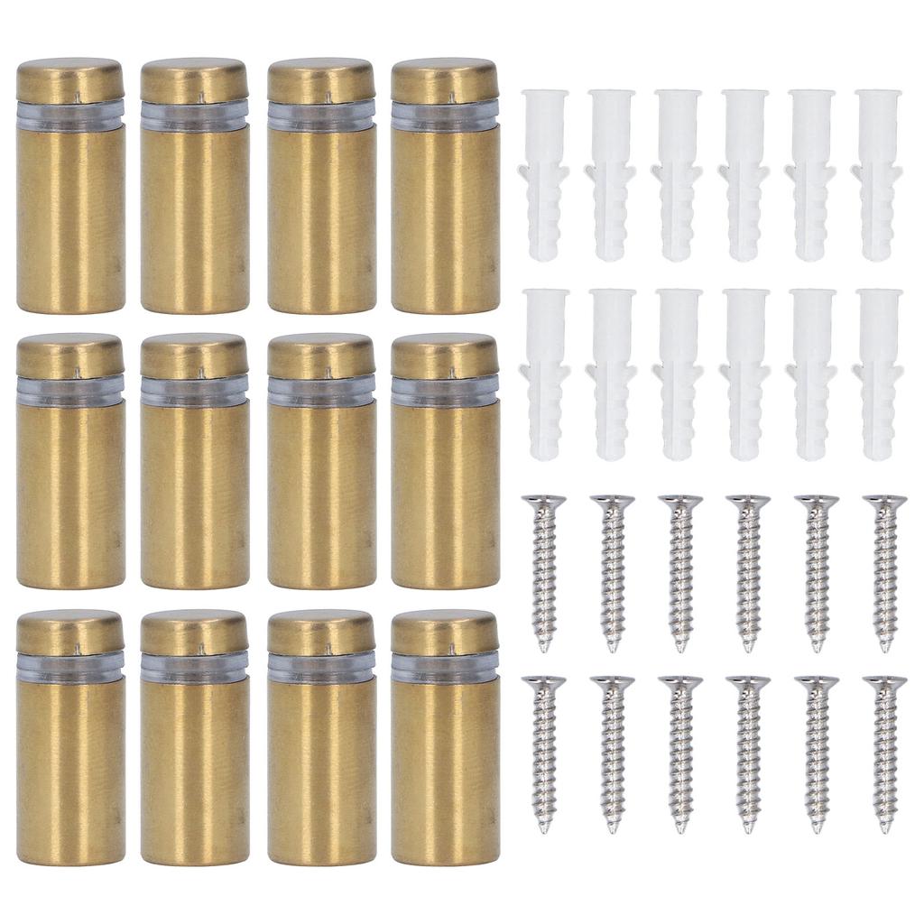 12Pcs Stainless Steel Standoff Screws Wall Sign Advertising Nails Hardware for Acrylic 12x25mm
