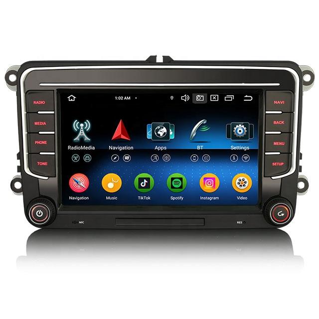 EU Erisin ES5735VN IPS Screen Android 14 GPS SatNav Auto Radio for VW Sharan Seat Skoda LTE Wireless BT5 CarPlay Car Dvd Player