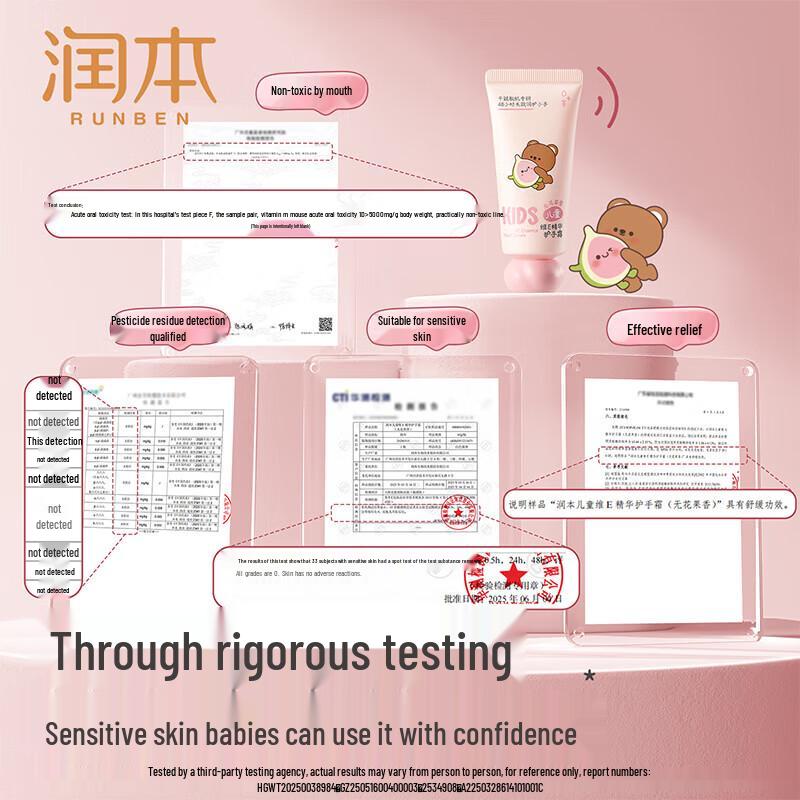 RUNBEN Kids Vitamin E Hand Cream, Fig Scent