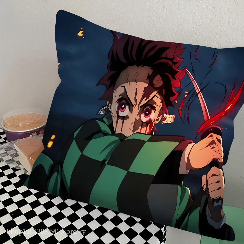 Аниме Клинок, рассекающий демонов Kimetsu Наволочка Квадратная Подушка Спальня Диван Подушка для отдыха и комфорта Автомобиль Гостиная Домашний Декор