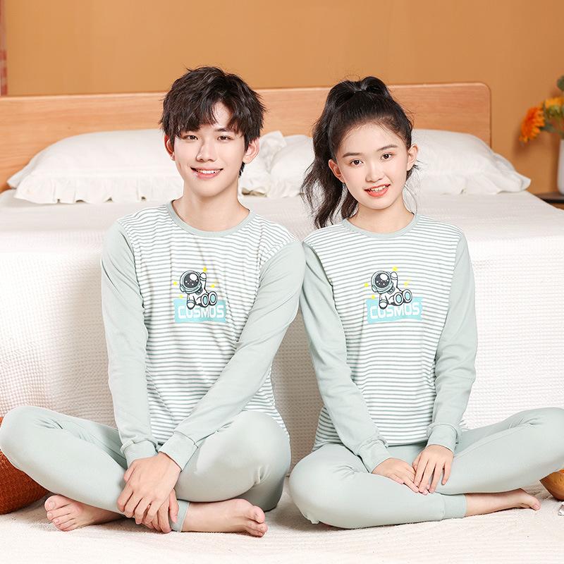 Teen student long johns boys older children thermal underwear little girl bottoming cotton sweater children pajamas set