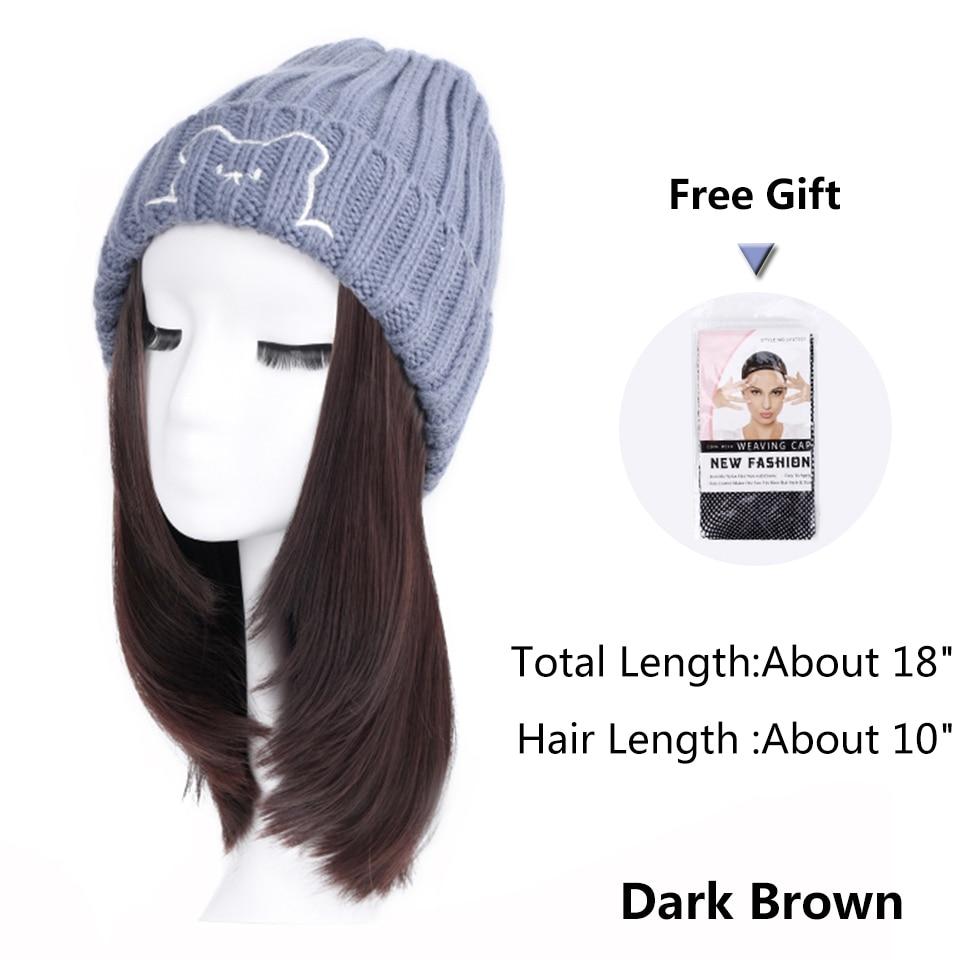 LUPU Берет-шляпа, парики для женщин, синтетический парик «боб», черная шляпа, парики, шапка с волосами, естественное соединение, термостойкие волосы