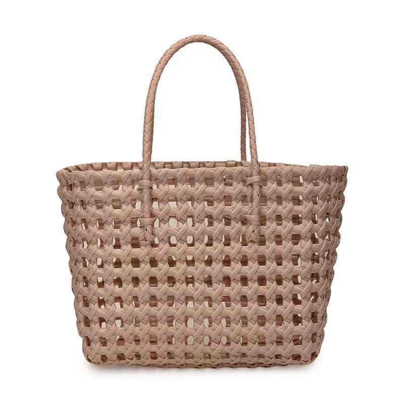New Hollow Woven Bag Handbag Vegetable Basket Vacation Leisure Beach Bag Handbag Shopping Bath Basket