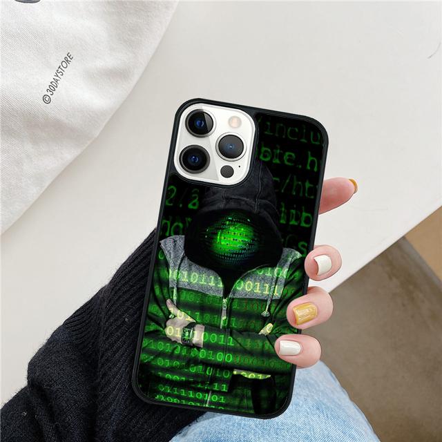 Чехол для телефона Matrix Hacker Задняя крышка для iPhone 17 Air 16 15 14 Plus 11 Pro Max 13 Pro Max 12 Max Coque