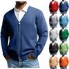 Мужской вязаный свитер с V-образным вырезом, длинным рукавом, повседневный, комфортный, цветной, топ с длинным рукавом