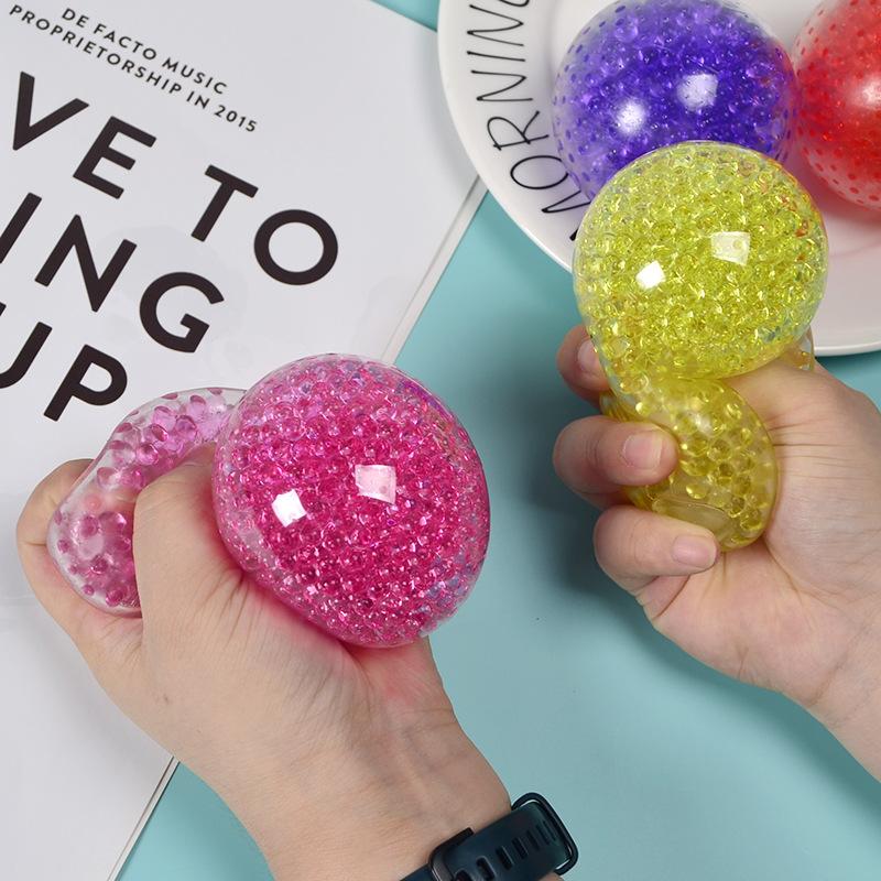 Цветной сетчатый шарик с бусинами, Цветной шарик с гидрогелем, Вентиляционный шарик, Игрушки для сжимания, смятия, снятия стресса и разминания для взрослых и детей